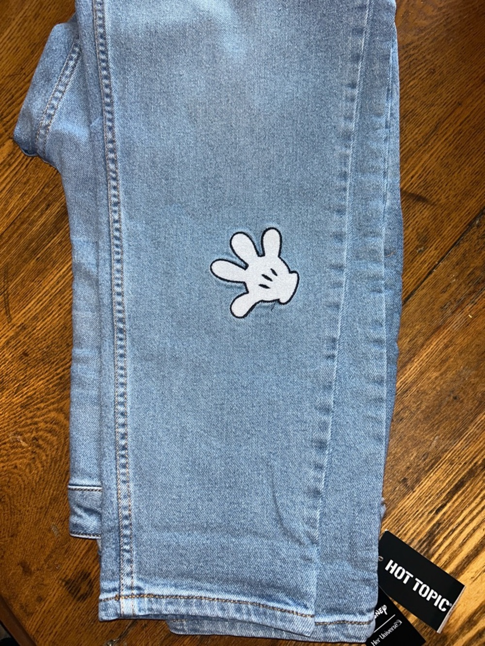 Disney Light Blue Mom Jeans  Mickey and Minnie - Picture 6 of 9